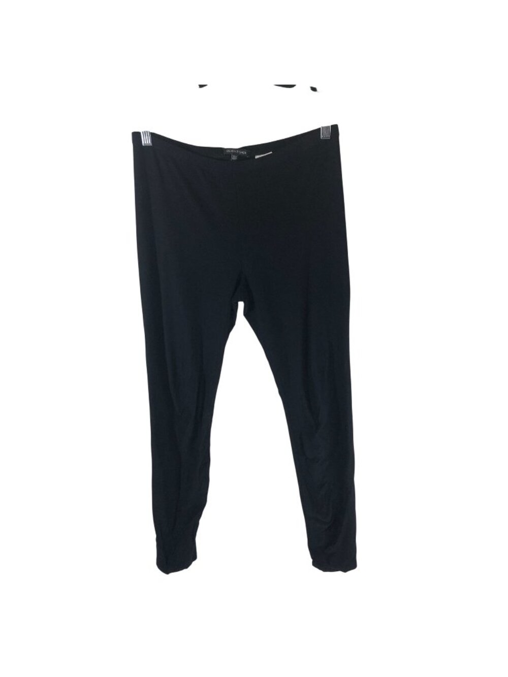 Eileen Fisher Womens Black Stretch Leggings Size M Rayon Blend Elastic Waist